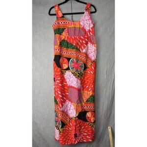 VTG Pomare Tahiti Floral Multicolor Sleeveless Women’s Maxi Dress Size 3
